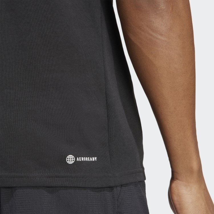 Camiseta Preta Adidas Aeroready Tennis Roland Garros Com Estampa