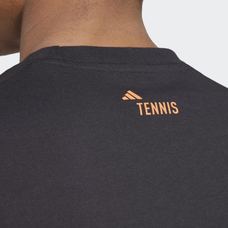 Camiseta Preta Adidas Aeroready Tennis Roland Garros Com Estampa
