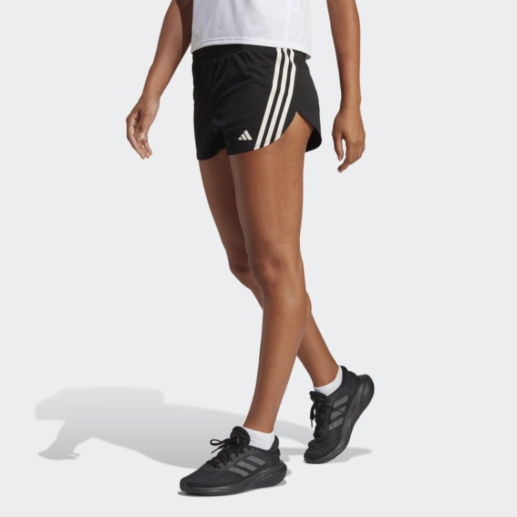 Bermuda De Corrida Run Icons 3 Listras De Baixo Carbono Adidas Preta