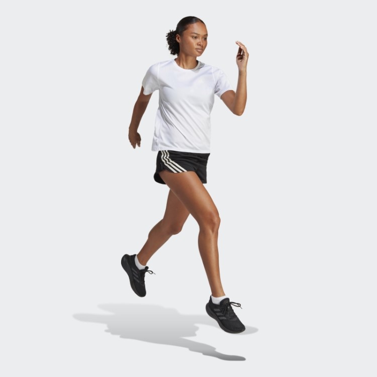 Bermuda De Corrida Run Icons 3 Listras De Baixo Carbono Adidas Preta