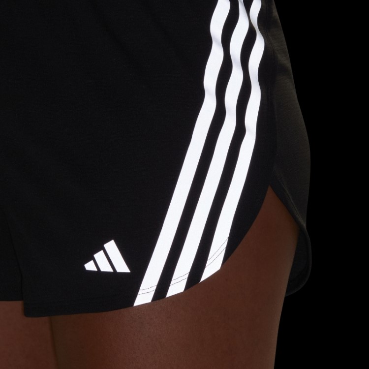 Bermuda De Corrida Run Icons 3 Listras De Baixo Carbono Adidas Preta