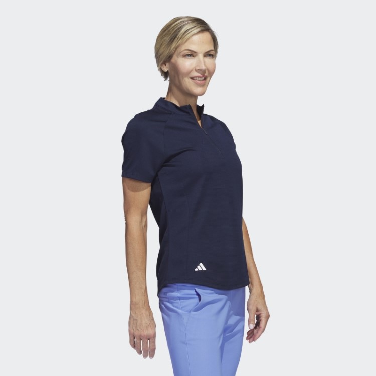 Camisa Polo De Golfe Texturizada Adidas Azul Marinho