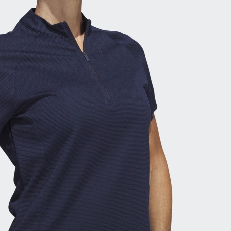 Camisa Polo De Golfe Texturizada Adidas Azul Marinho