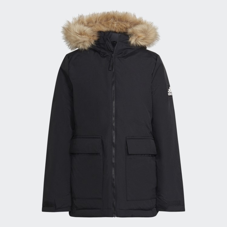 Elegante Parka Com Capuz Utilitas Preta Adidas