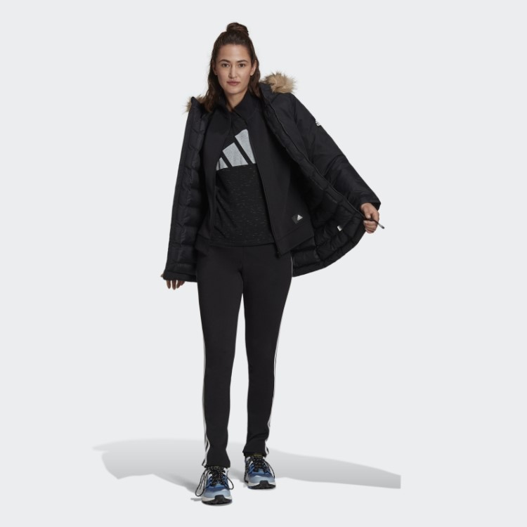 Elegante Parka Com Capuz Utilitas Preta Adidas