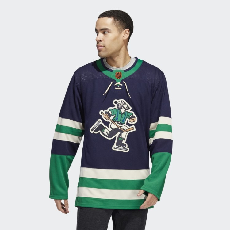 Adidas Navy 09 Ccm-sld Camisa Canucks Autêntica Com Marca Retrô