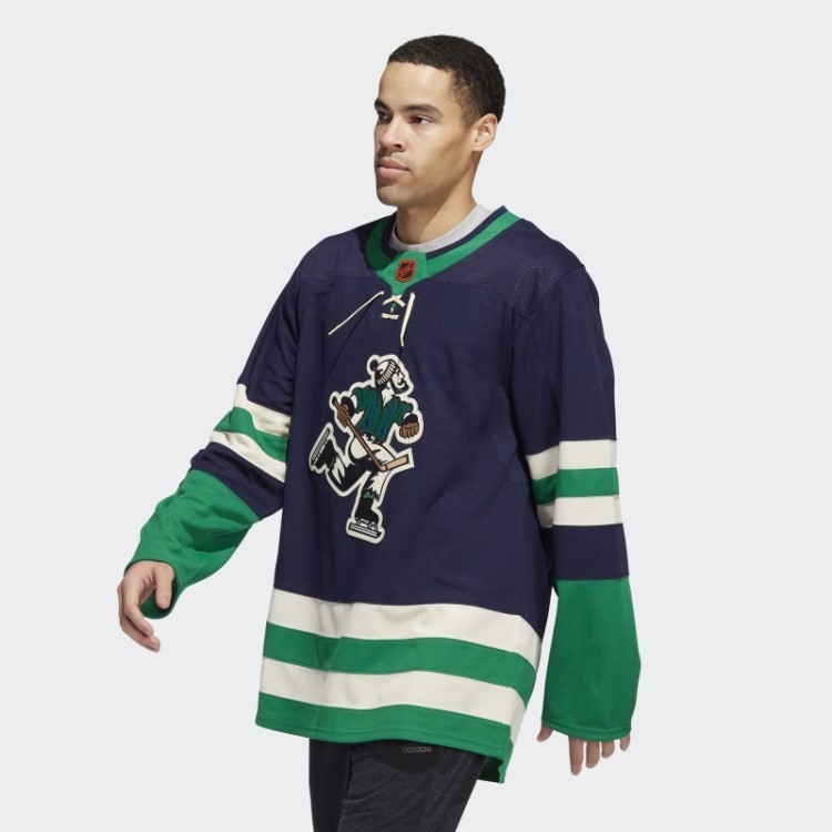 Adidas Navy 09 Ccm-sld Camisa Canucks Autêntica Com Marca Retrô