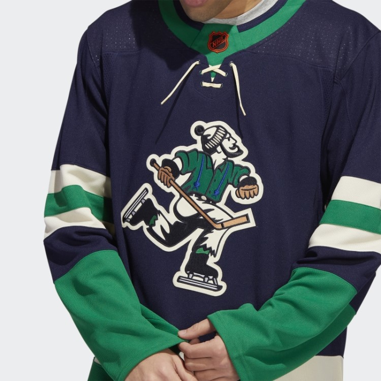 Adidas Navy 09 Ccm-sld Camisa Canucks Autêntica Com Marca Retrô