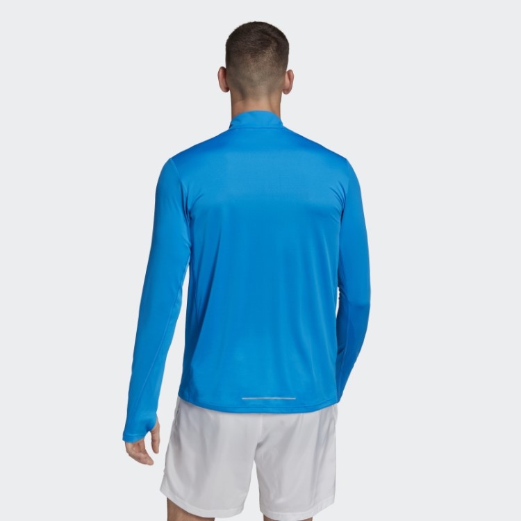 Adidas Own The Run 1/2 Zip Camiseta Manga Longa Azul Rush