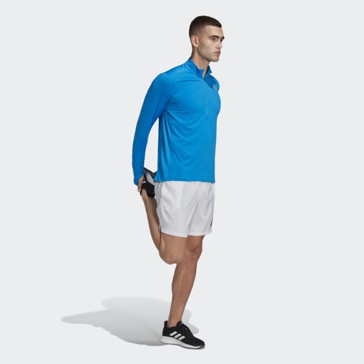 Adidas Own The Run 1/2 Zip Camiseta Manga Longa Azul Rush