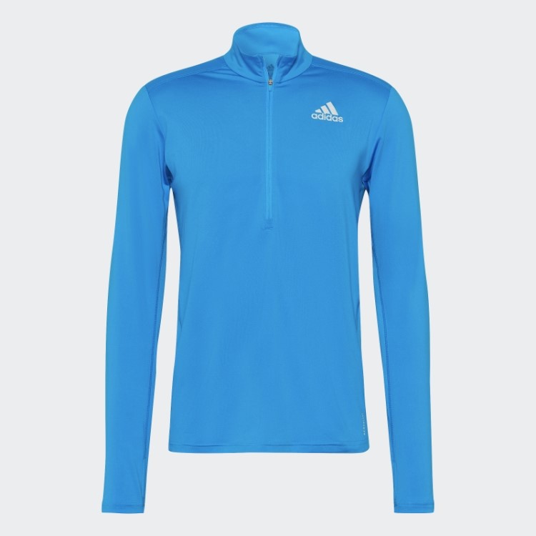 Adidas Own The Run 1/2 Zip Camiseta Manga Longa Azul Rush