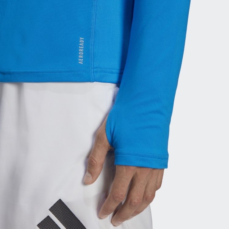 Adidas Own The Run 1/2 Zip Camiseta Manga Longa Azul Rush