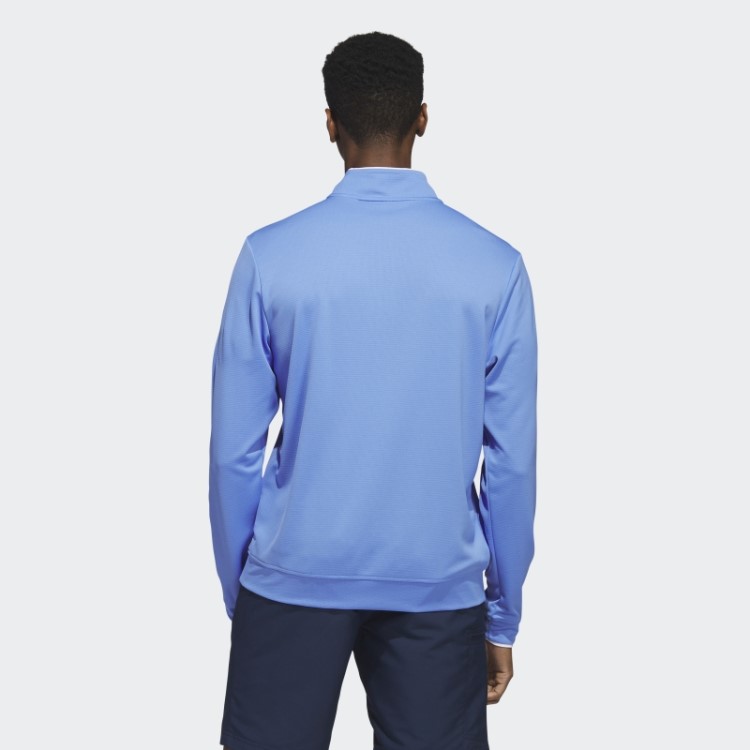 Pulôver Adidas Com Zíper Azul