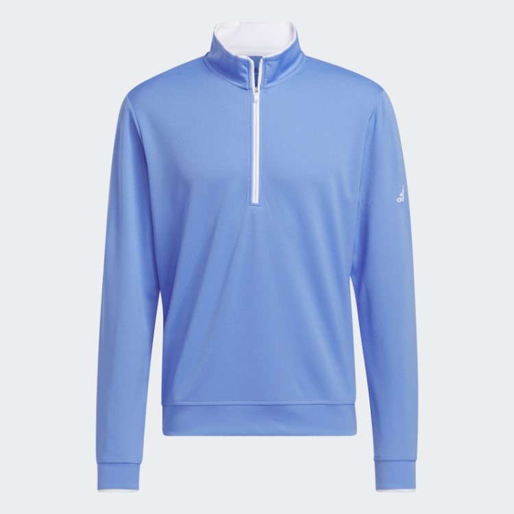 Pulôver Adidas Com Zíper Azul