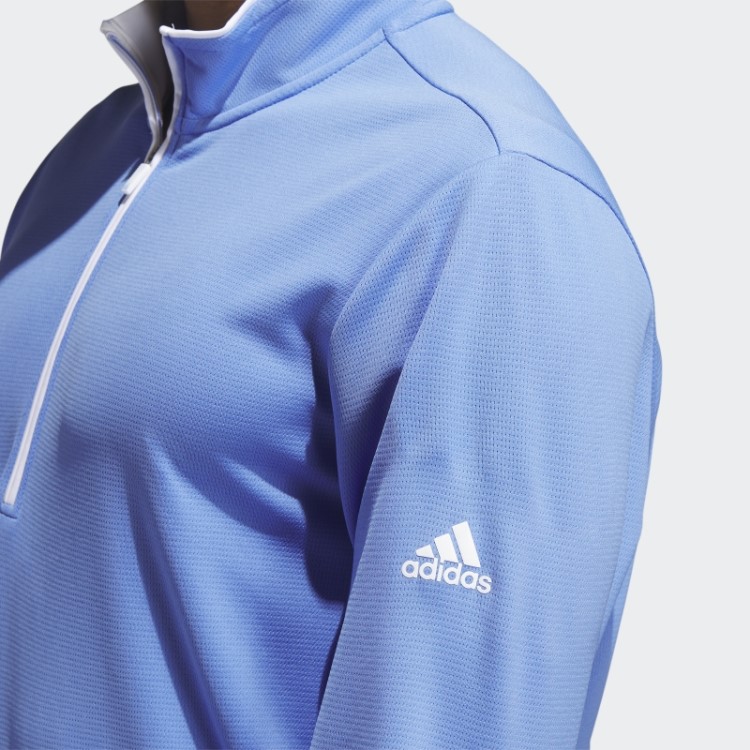 Pulôver Adidas Com Zíper Azul