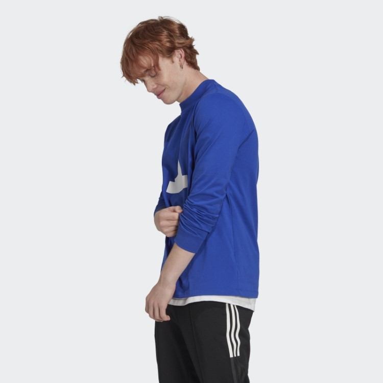 Camiseta Manga Longa Azul Adidas