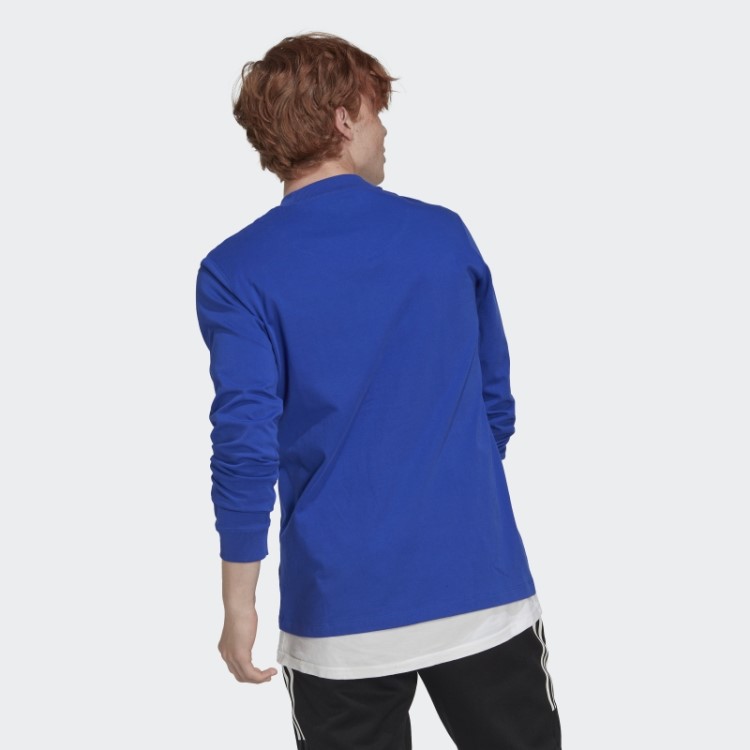 Camiseta Manga Longa Azul Adidas