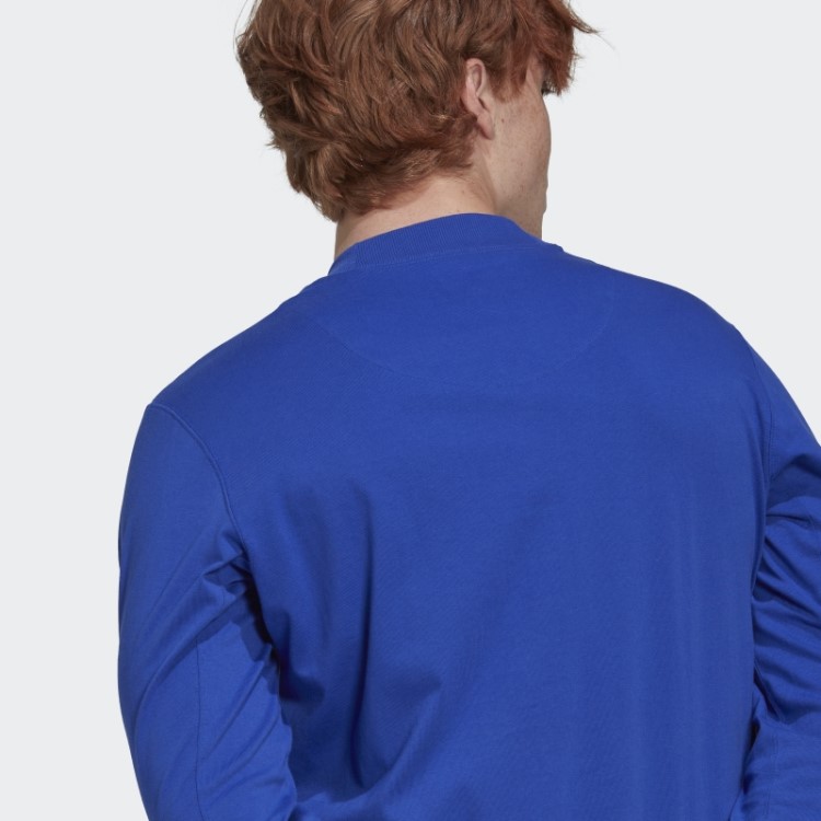 Camiseta Manga Longa Azul Adidas