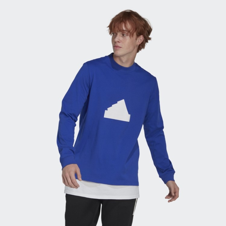 Top Azul Adidas Manga Longa