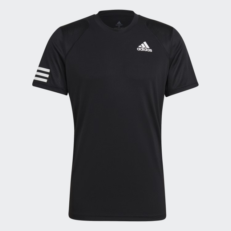 Camiseta Com As Três Listras Do Club Tennis Adidas Preta