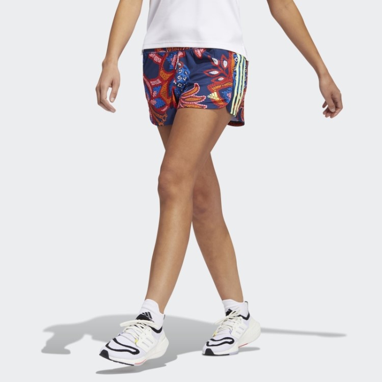 Short De Tricô Com As Três Listras Azul Misterioso Farm Rio Pacer Adidas