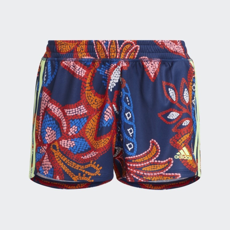 Short De Tricô Com As Três Listras Azul Misterioso Farm Rio Pacer Adidas