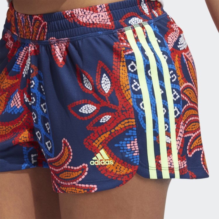 Short De Tricô Com As Três Listras Azul Misterioso Farm Rio Pacer Adidas