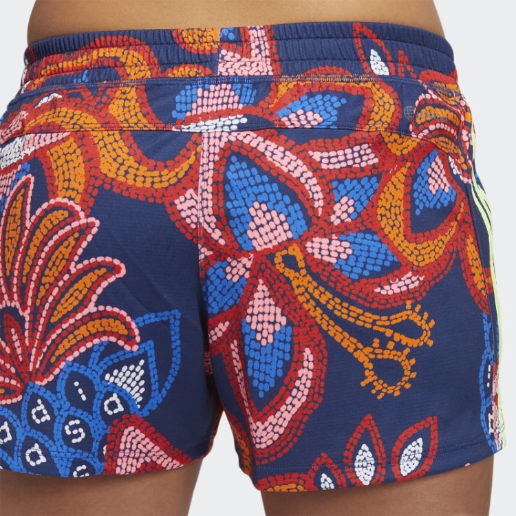 Short De Tricô Com As Três Listras Azul Misterioso Farm Rio Pacer Adidas