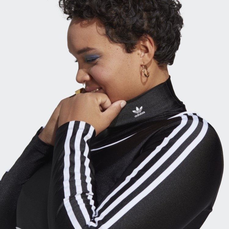 Body Adidas Manga Longa (plus Size) Preto