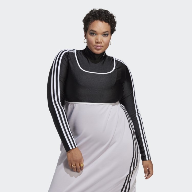 Body Manga Longa (plus Size) Adidas Preto