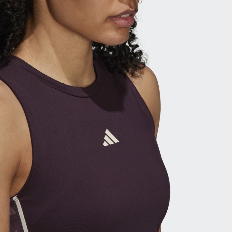 Top Cropped Para Treino Techfit Com Fita Da Marca Marrom Adidas