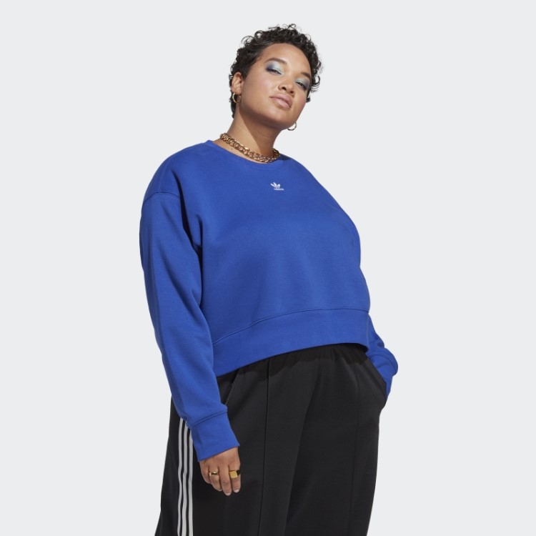 Moletom Adicolor Essentials Crew (tamanho Grande) Azul Adidas