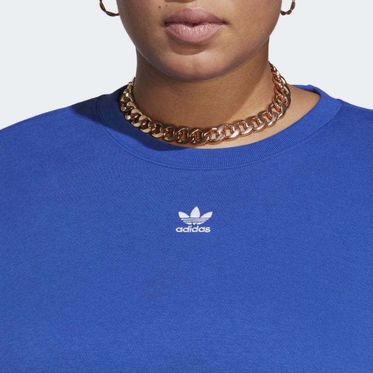 Moletom Adicolor Essentials Crew (tamanho Grande) Azul Adidas