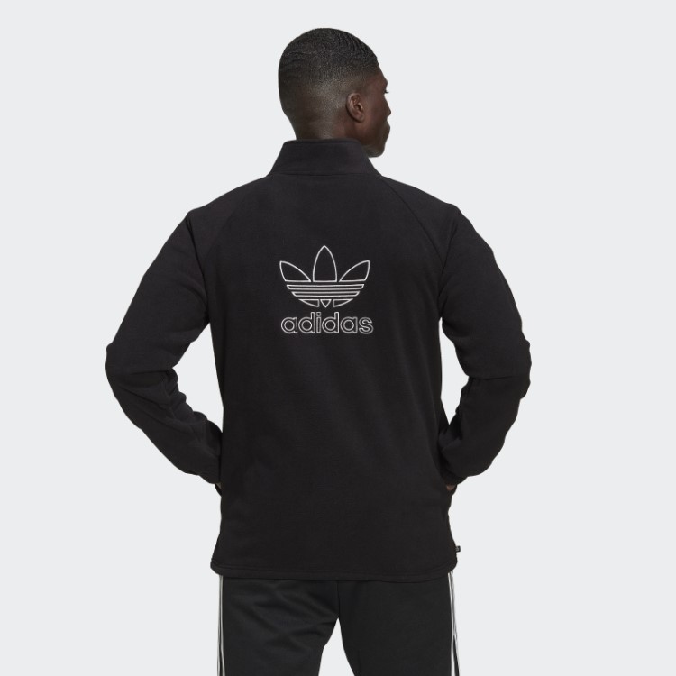 Jaqueta De Lã Preta Adicolor Classics Trefoil Teddy Adidas