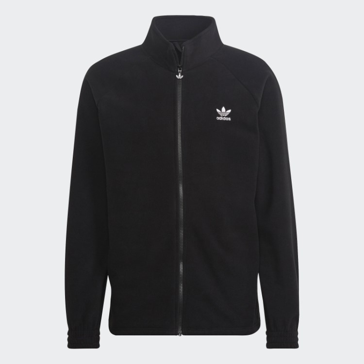 Jaqueta De Lã Preta Adicolor Classics Trefoil Teddy Adidas
