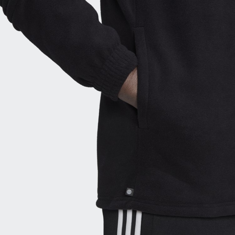 Jaqueta De Lã Preta Adicolor Classics Trefoil Teddy Adidas