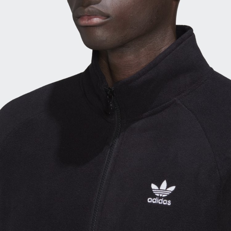Jaqueta De Lã Preta Adicolor Classics Trefoil Teddy Adidas