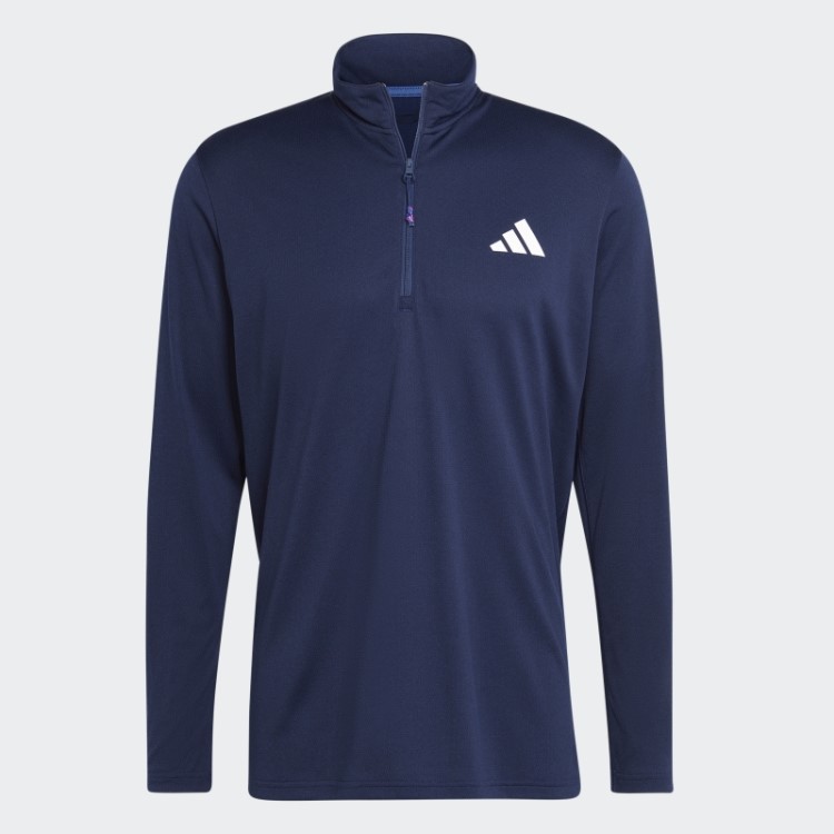 Train Essentials Seasonal Training Camiseta Manga Longa Com Zíper 1/4 Adidas Azul Escuro