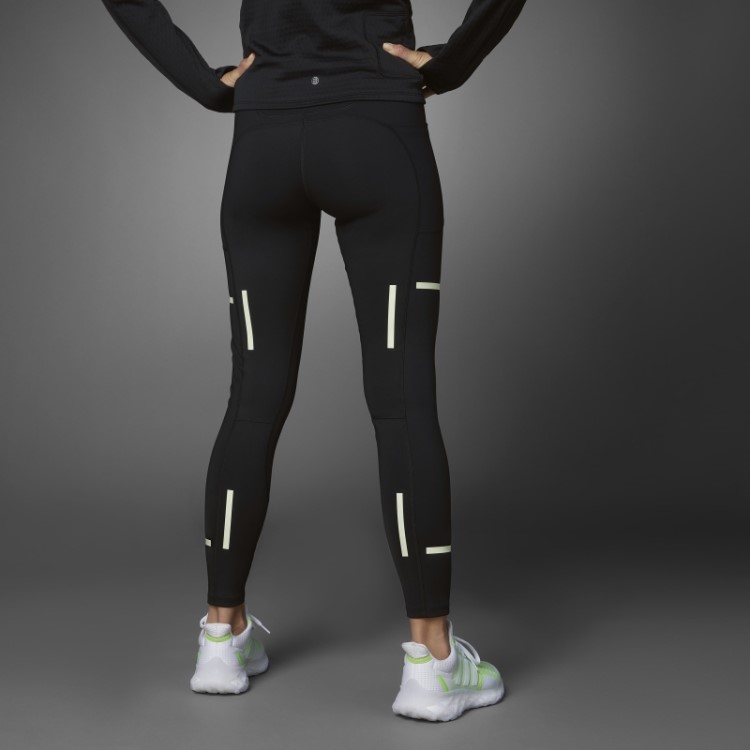 Leggings De Corrida De Corpo Inteiro Adidas Black Fast Impact Reflect At Night X-city