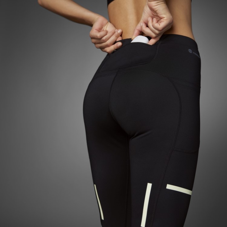 Leggings De Corrida De Corpo Inteiro Adidas Black Fast Impact Reflect At Night X-city