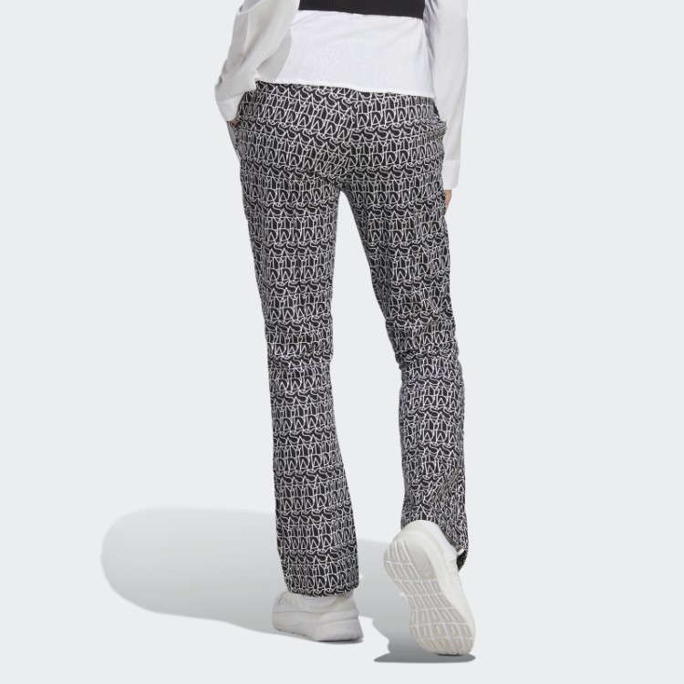Calça Flare Toda Adidas Gráfica De Cintura Alta Preto Quente