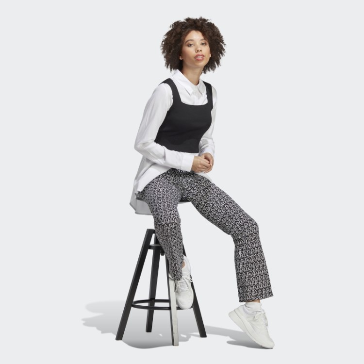 Calça Flare Toda Adidas Gráfica De Cintura Alta Preto Quente