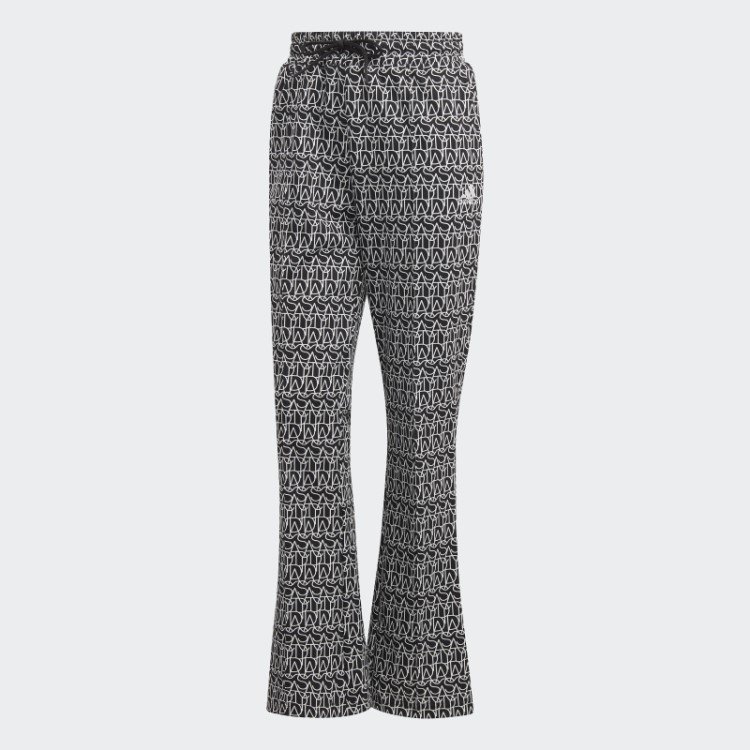 Calça Flare Toda Adidas Gráfica De Cintura Alta Preto Quente