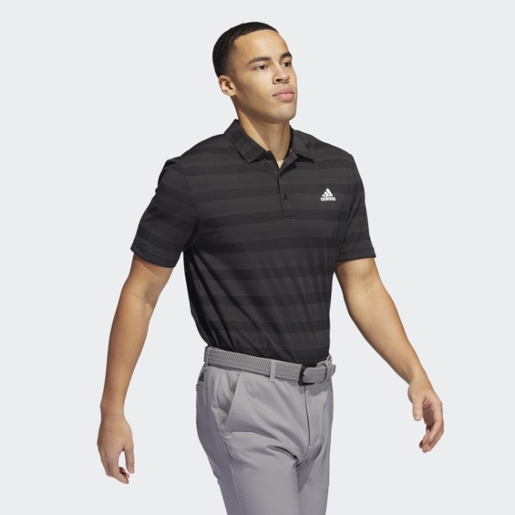 Camisa Polo Preta Listrada De Duas Cores Adidas