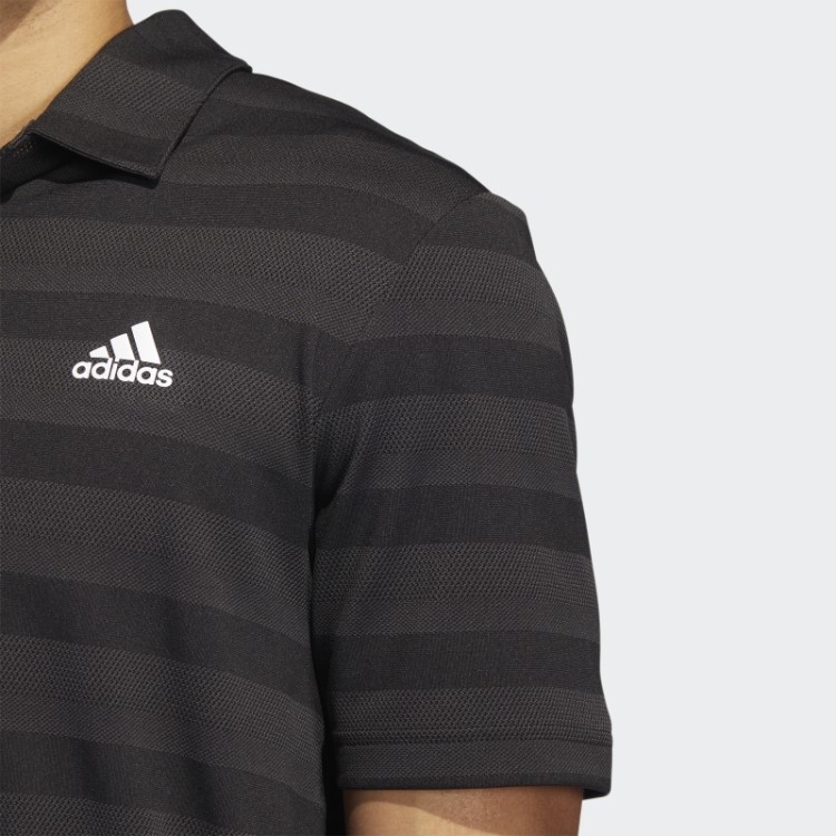 Camisa Polo Preta Listrada De Duas Cores Adidas