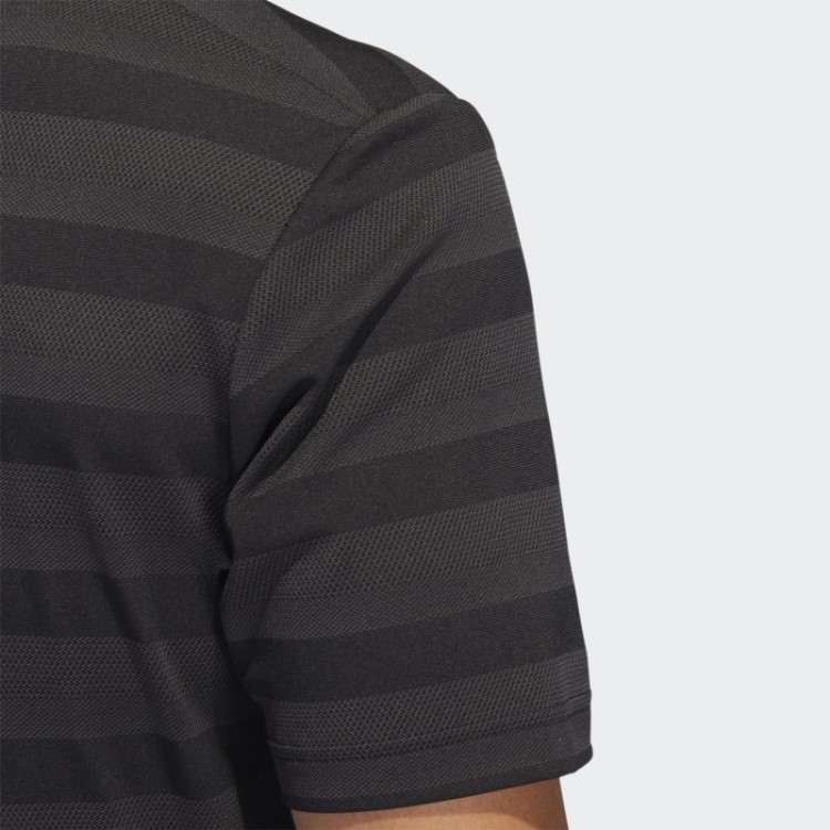 Camisa Polo Preta Listrada De Duas Cores Adidas