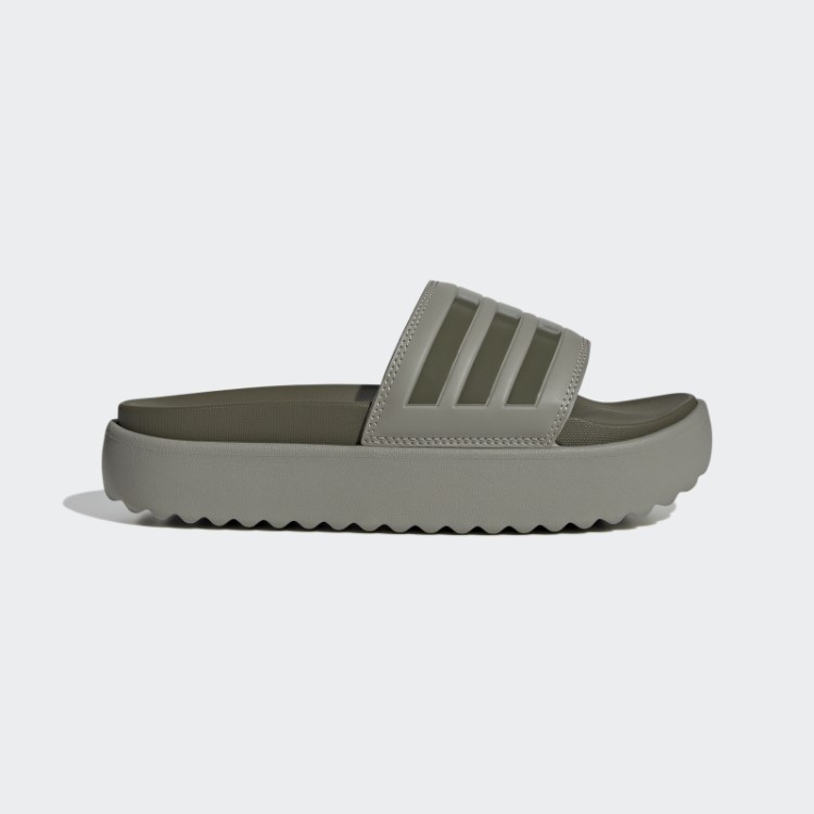 Plataforma Adidas Adilette Desliza Seixo De Prata