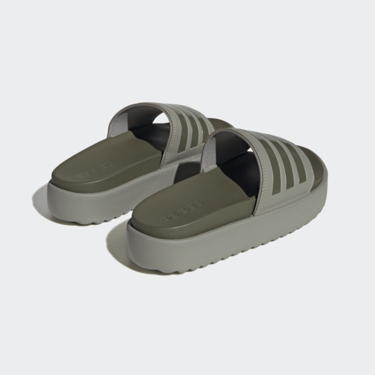 Plataforma Adidas Adilette Desliza Seixo De Prata