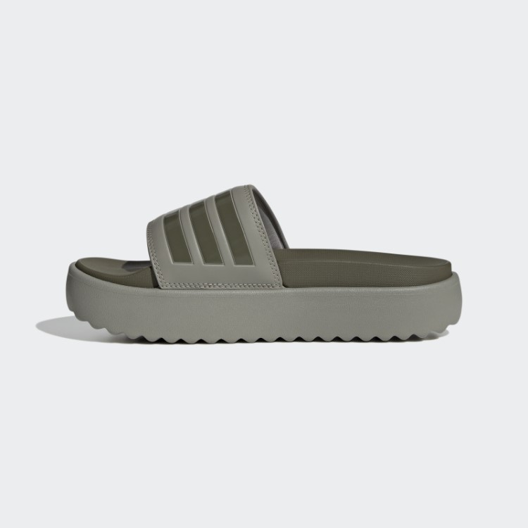 Plataforma Adidas Adilette Desliza Seixo De Prata