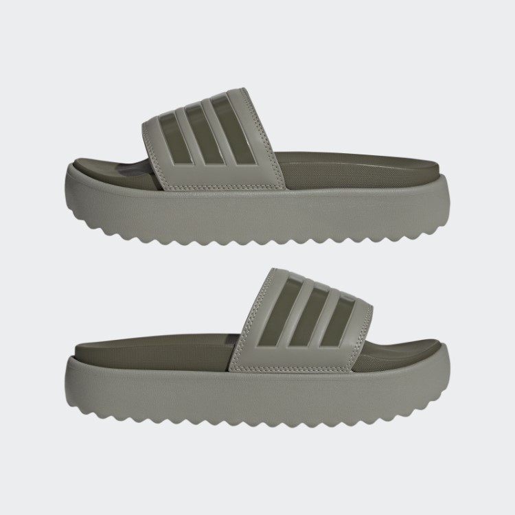 Plataforma Adidas Adilette Desliza Seixo De Prata
